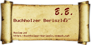 Buchholzer Beriszló névjegykártya
